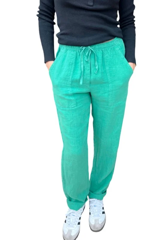 urban style pants for women -Philemon Linen Pants In Grass