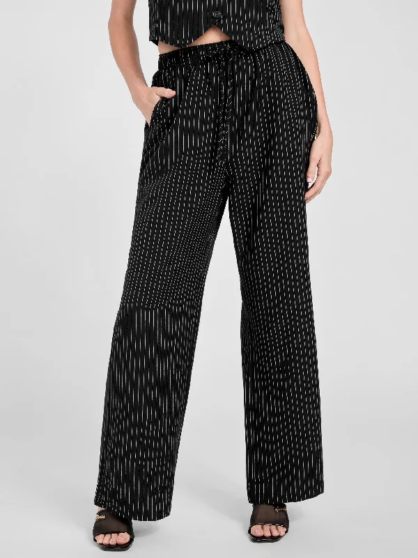 stretchy work pants for women -Jemma Striped Pants