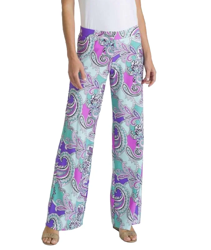 breathable trousers for women -Trixie Cropped Pant In Paisley Maxi Seamist