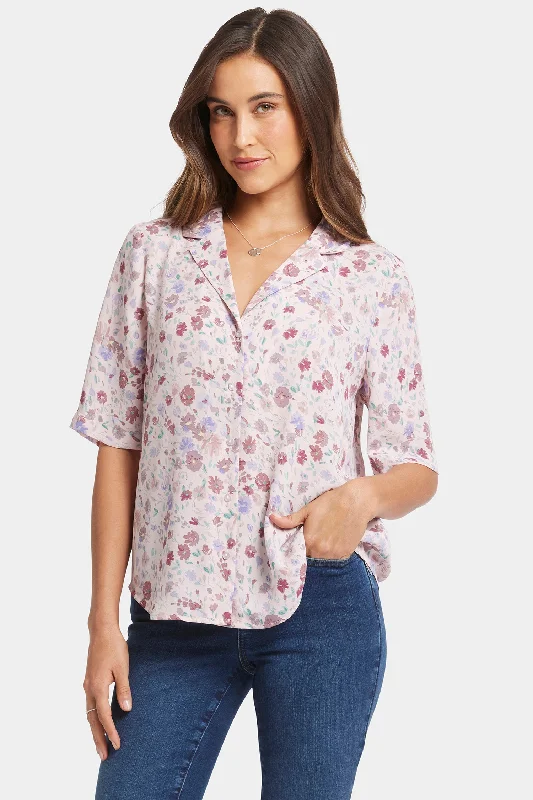 soft touch blouses for women -Gabrielle Short Sleeved Blouse - Crystal Peaks