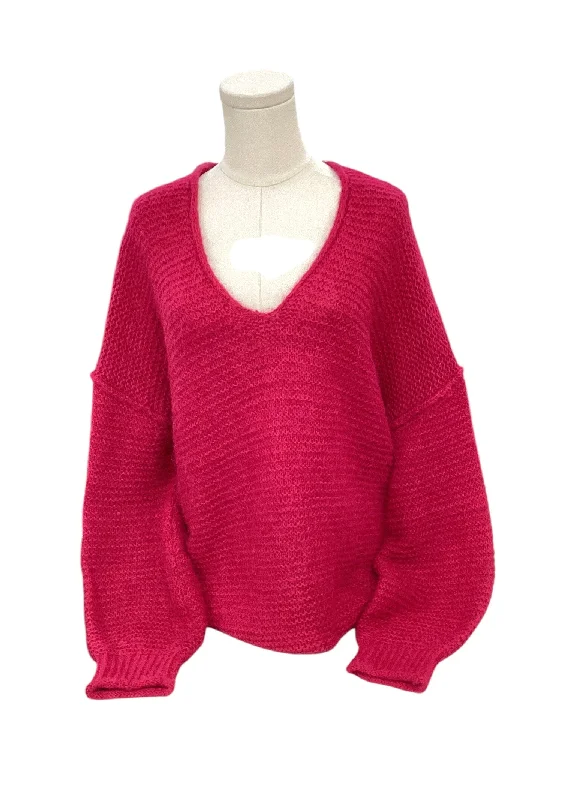 oversized coats for women -Free People Women's Alpaca Sweater Pink S