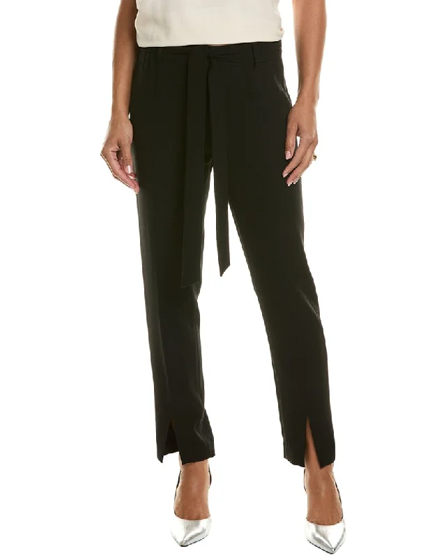 women's slim fit trousers -Elie Tahari Slim Sash Pant