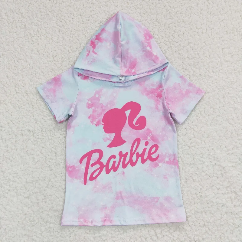 bell sleeve tops for women -girls barbie hooded t-shirts GT0153