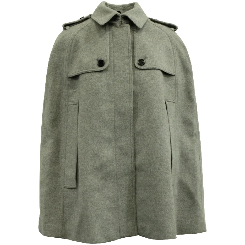 women's varsity jackets -Burberry Trench Cape in Grey Cashmere