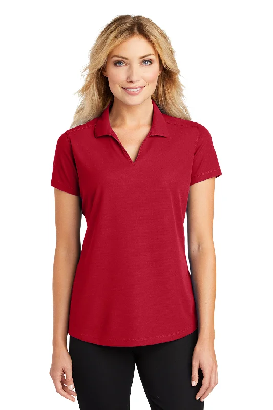 casual plaid shirts for women -Port Authority Womens Dry Zone Moisture Wicking Short Sleeve Polo Shirt - Engine Red