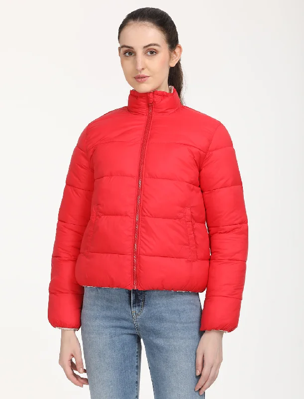 warm winter coats for women -Women's Quilted High Neck Puffer Jacket