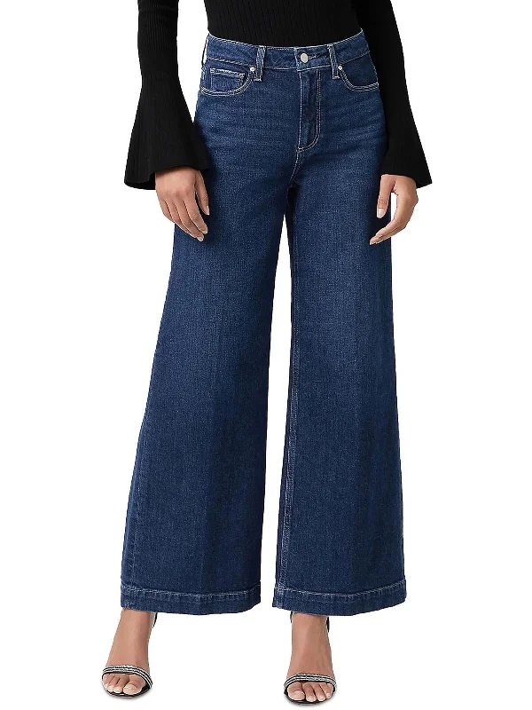 linen pants for women -Harper Womens High Rise Denim Wide Leg Jeans