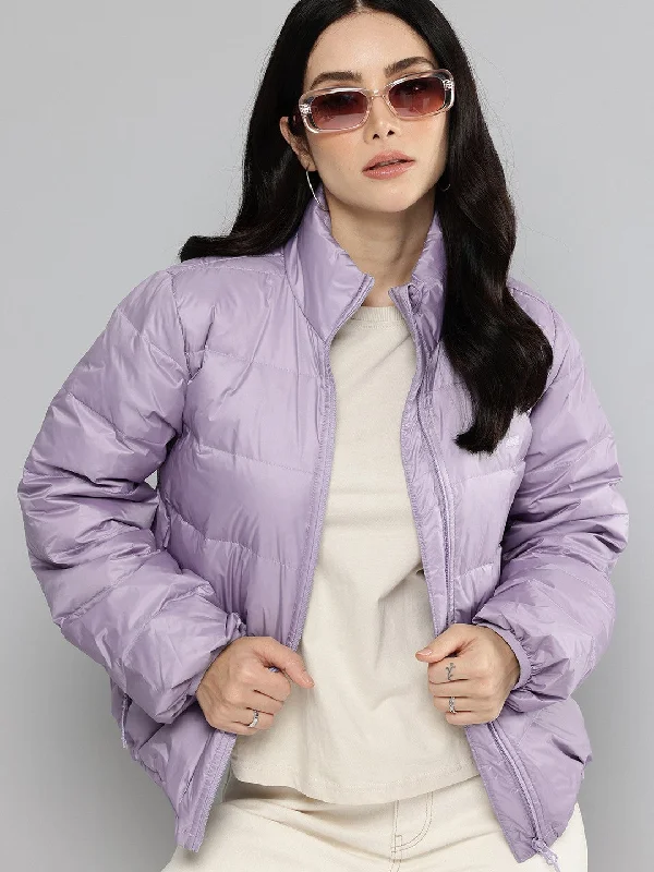 elegant fitted coats for women -Women's Solid Purple Jacket