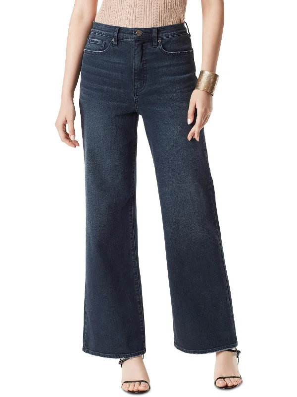 linen pants for women -Womens High Rise Dark Wash Wide Leg Jeans