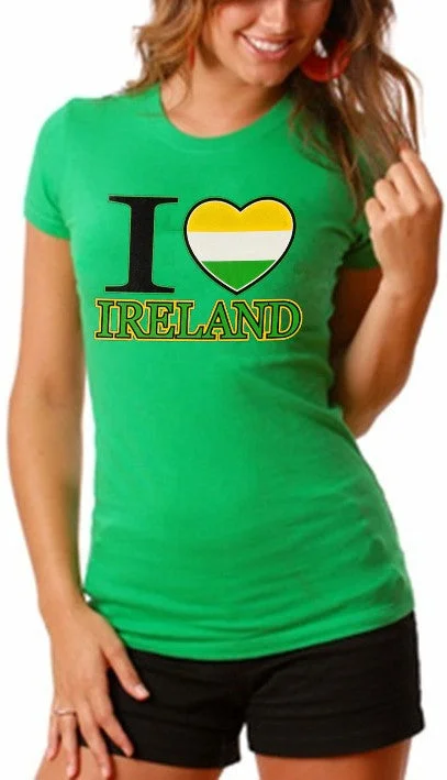 sleeveless tops for women -St. Patrick's Tees - I Love Ireland Girls T-Shirt