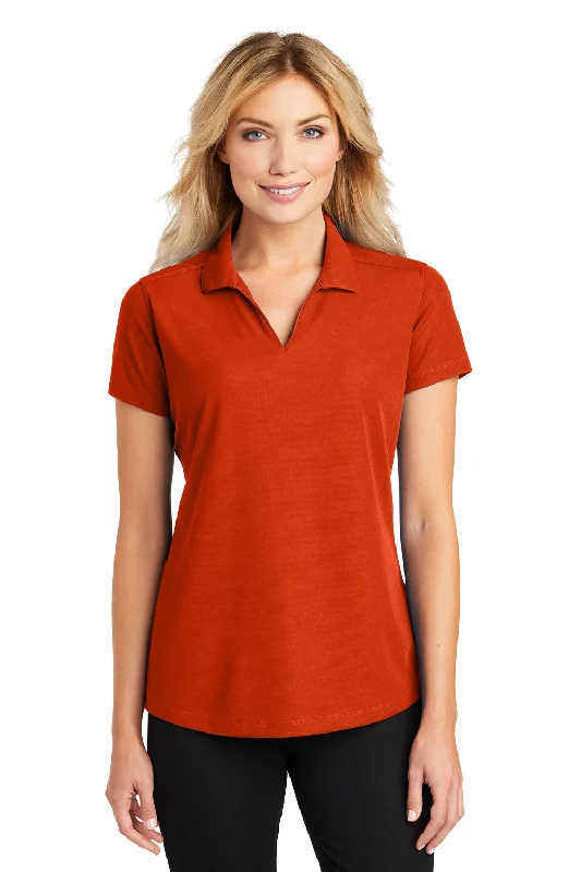 plaid button-down shirts for women -Port Authority Womens Dry Zone Moisture Wicking Short Sleeve Polo Shirt - Autumn Orange