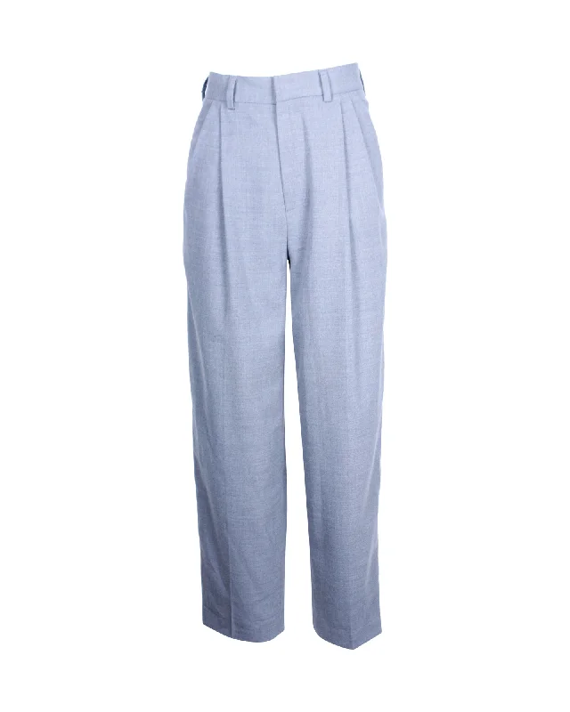 elegant pants for women -Alexander McQueen Tapered Trousers in Gray Polyester Wool