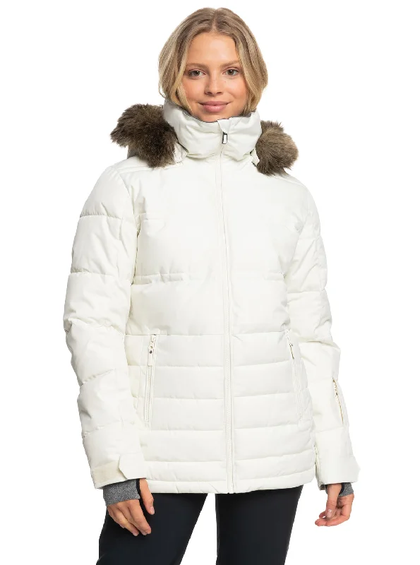 glossy puffer jackets for women -Quinn Technical Snow Jacket - Egret