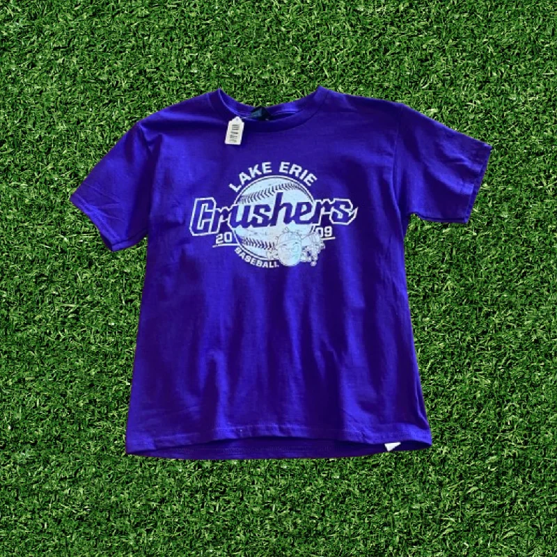 crop tops for women -short sleeve Purple Crushers Vintage Baseball Tee