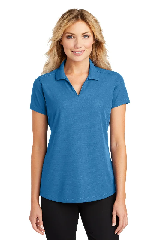 women's bohemian tops -Port Authority Womens Dry Zone Moisture Wicking Short Sleeve Polo Shirt - Celadon Blue