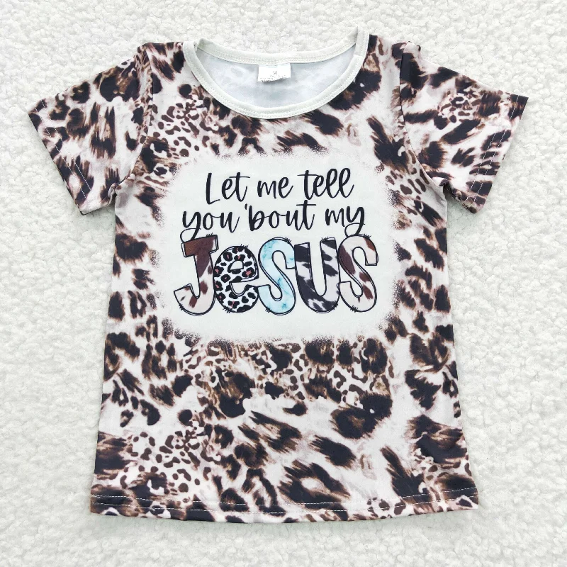 casual oversized tops for women -Jesus t-shirts GT0196