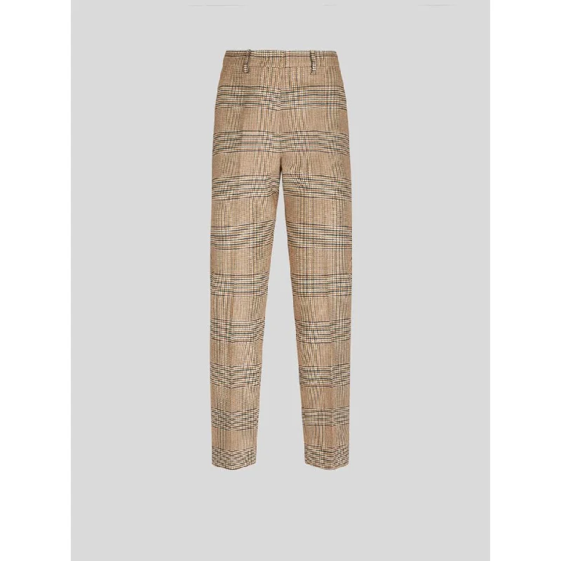 women's tailored trousers -TAILORED PRINCE OF WALES TROUSERS