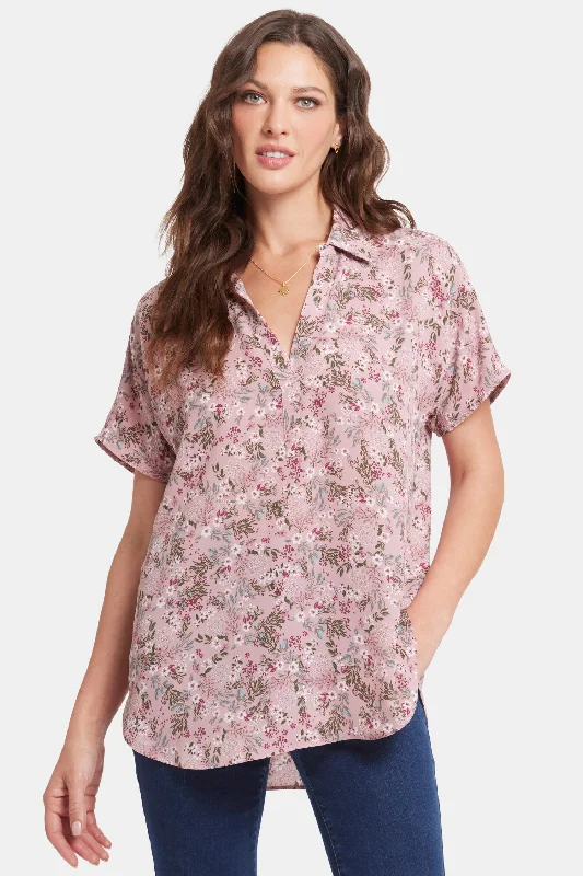 trendy crop tops for women -Becky Short Sleeved Blouse - Berry Fields