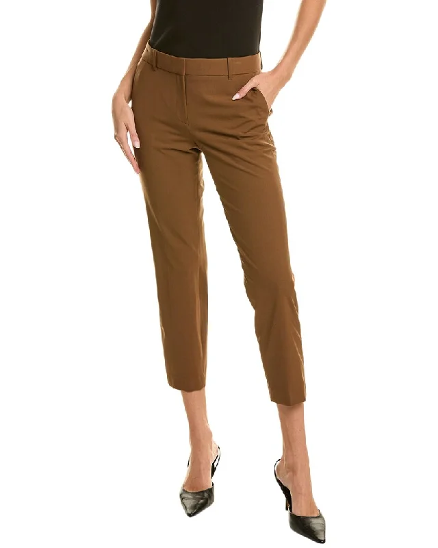 trendy pants for women -Theory Treeca Wool-Blend Pant