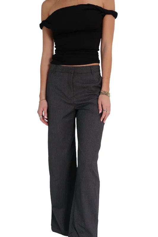 tapered pants for women -In The Office Trouser Pants In Charcoal