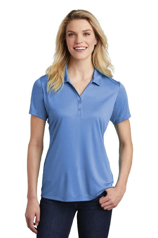 casual blouses with sleeves -Sport-Tek Womens Competitor Moisture Wicking Short Sleeve Polo Shirt - Carolina Blue