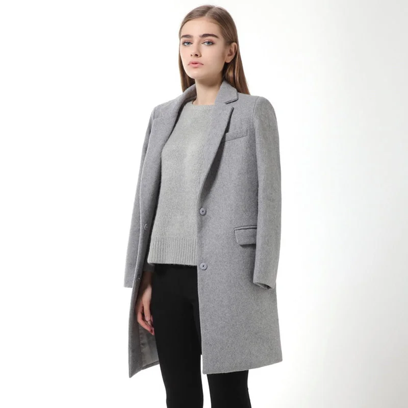 long cardigan coats for women -2017 Hot Sale Woman Wool Coat High Quality Winter Jacket Women Slim Woolen Long Cashmere Coats Cardigan Jackets Elegant Blend