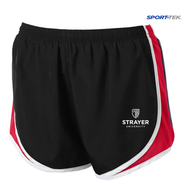 short sleeve tops for women -NEW STRAYER Sport-Tek® Ladies Cadence Short-BLACK/RED