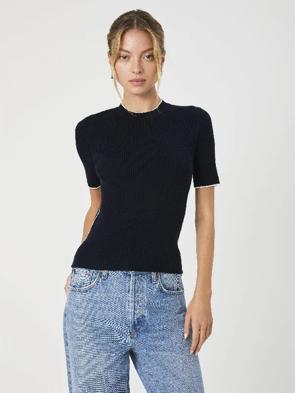 stylish tops for ladies -Mozza Short Sleeve Sweater