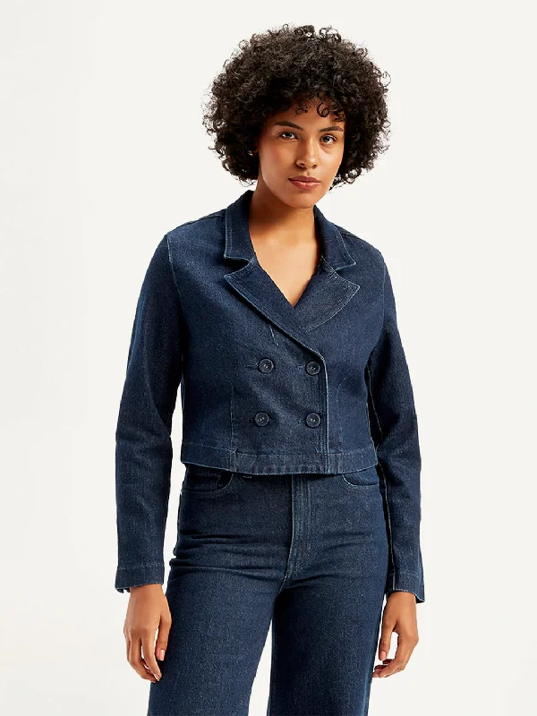 breathable jackets for women -Women's Solid Indigo Jacket