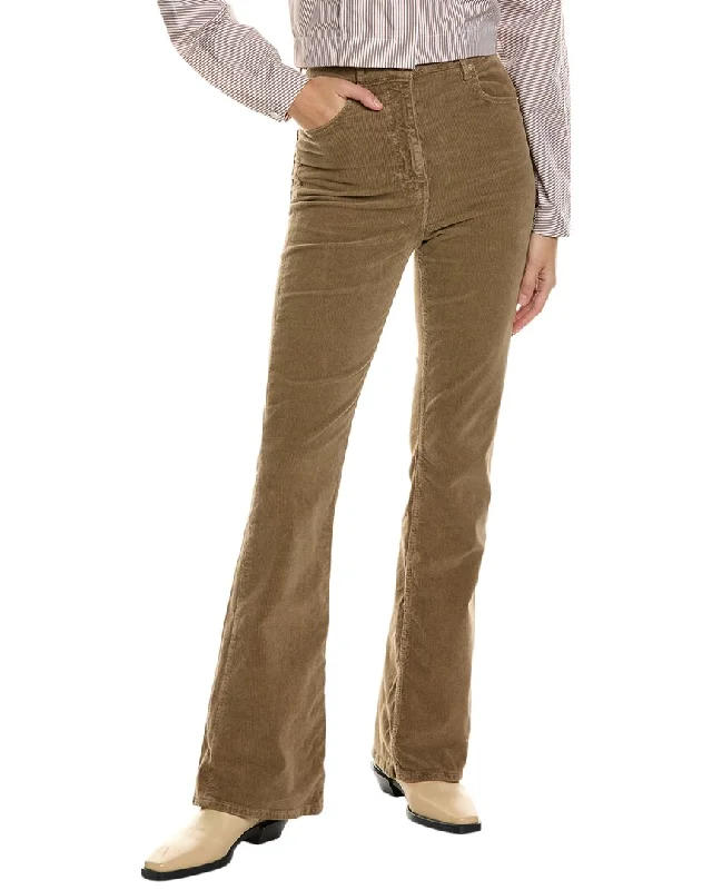 sporty pants for women -GANNI Washed Corduroy High-Rise Pant