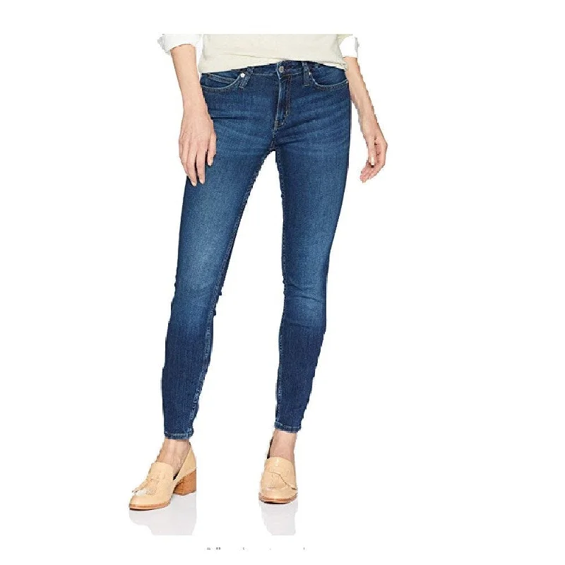 bell-bottom pants for women -Calvin Klein Women's Mid Rise Skinny Fit Jeans Jb Blue Size 30"