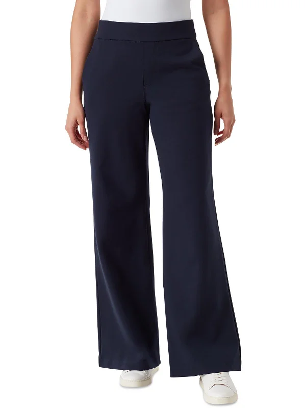 casual capri pants for women -Womens High Rise Work Wear Wide Leg Pants