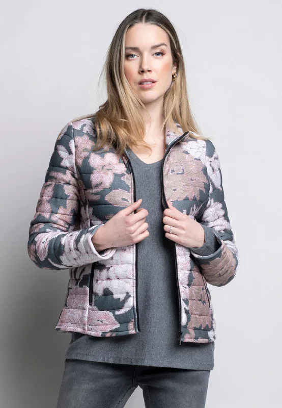 single-breasted coats for women -Zip-Front Quilted Jacket