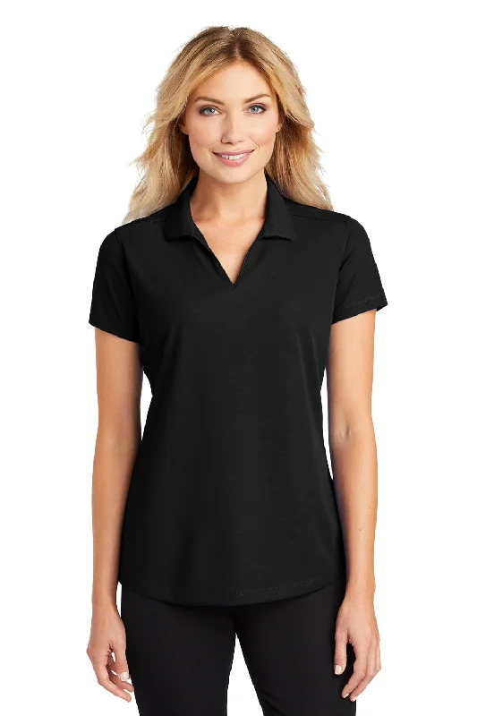 women's fitted tops -Port Authority Womens Dry Zone Moisture Wicking Short Sleeve Polo Shirt - Black