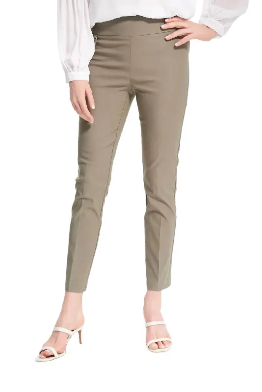 soft lounge pants for women -Pleated Cropped Pants In Eucalyptus