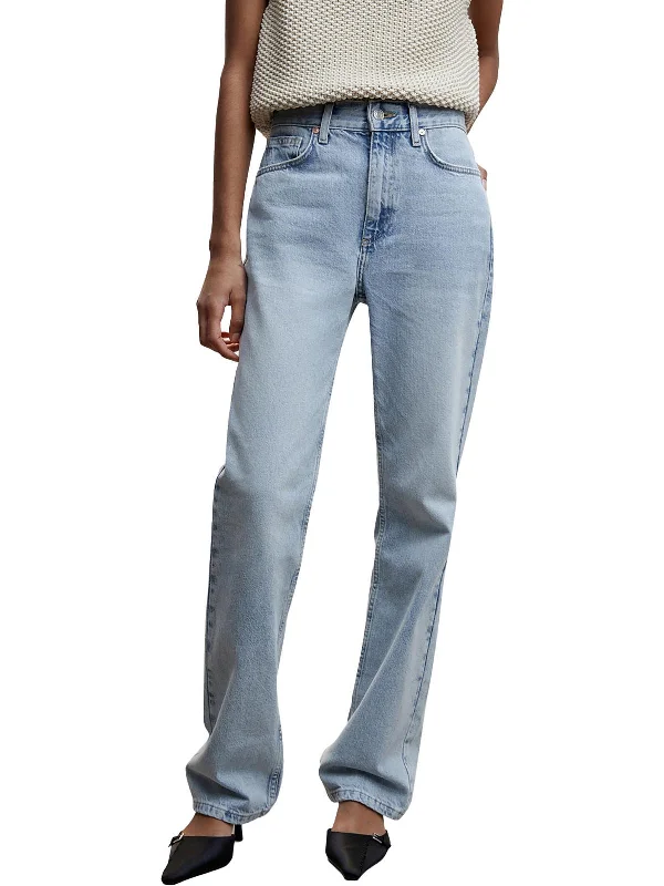 elegant pants for women -Womens Pocket Wear to Work Straight Leg Jeans