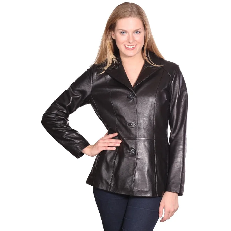 elegant fitted coats for women -Mason & Cooper Women's Leather Blazer Jacket