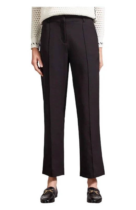 women's tailored trousers -Fly Front Trouser In Black