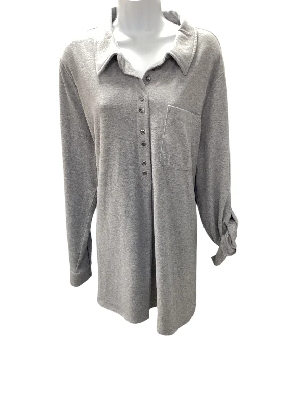 casual zip-up jackets for women -NWT Soft Surroundings Women's Tunic Gray 2X/22