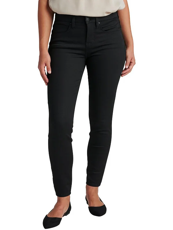 retro-style pants for women -Cecilia Womens Mid-Rise Stretch Skinny Jeans