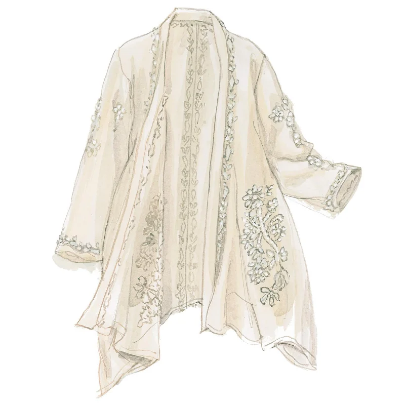 casual outerwear for women -Sheer Embroidered Jacket