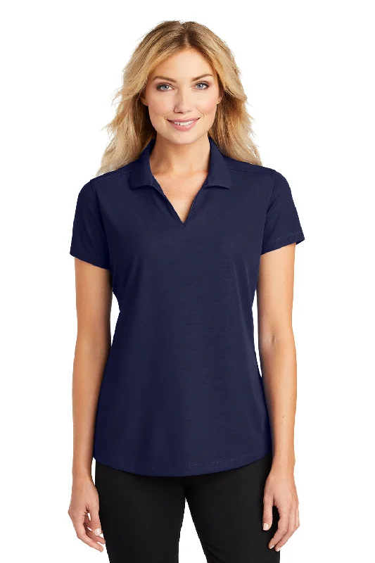 women's wrap tops -Port Authority Womens Dry Zone Moisture Wicking Short Sleeve Polo Shirt - True Navy Blue