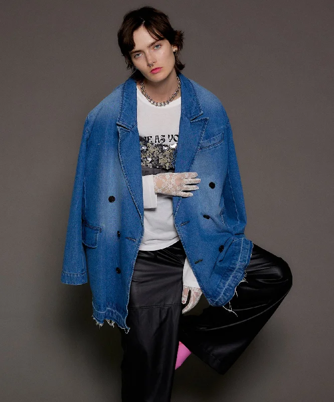 business casual coats for women -【SALE】Denim Tailored Jacket