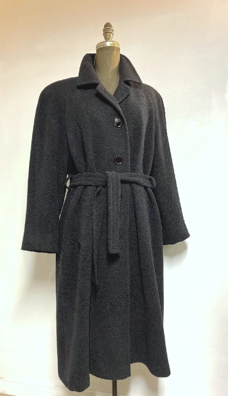 houndstooth coats for women -Jackie Belted Coat - 100% Pure Virgin Wool