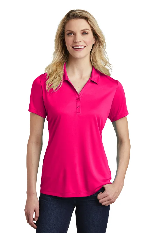 sleeveless blouses for work -Sport-Tek Womens Competitor Moisture Wicking Short Sleeve Polo Shirt - Raspberry Pink