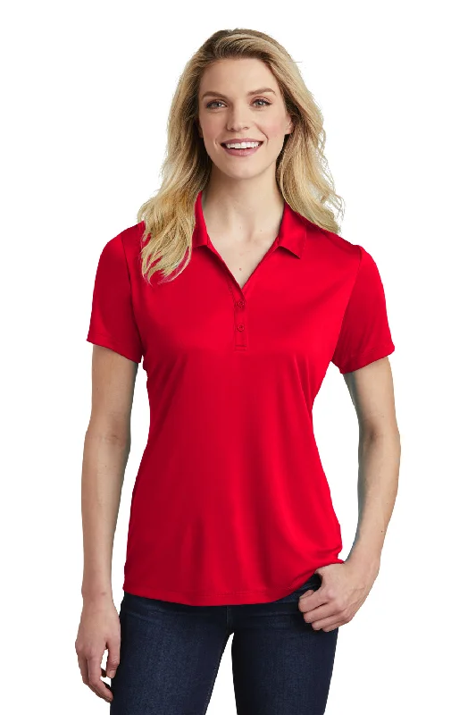 zip-up tops for women -Sport-Tek Womens Competitor Moisture Wicking Short Sleeve Polo Shirt - True Red