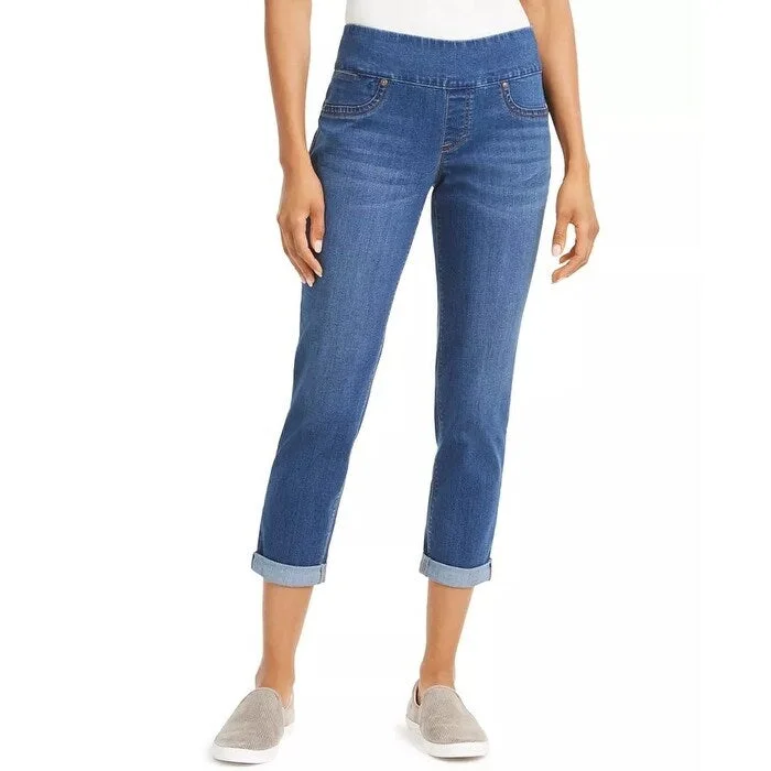 women's chino pants -Style & Co Women's Pull On Boyfriend Jeans Blue Size Large