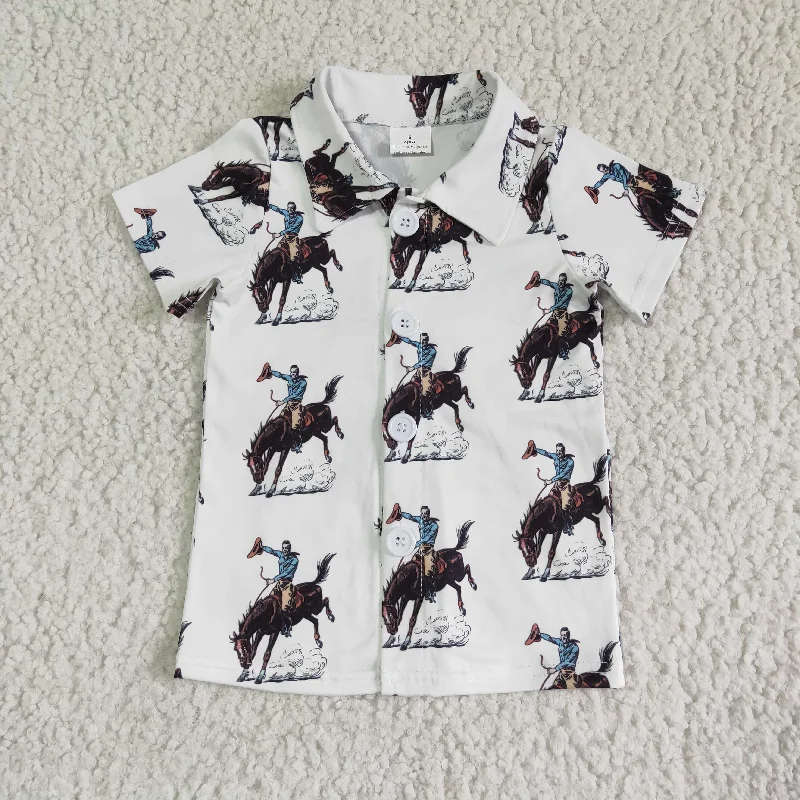 soft touch blouses for women -Horse boy cool T-shirt