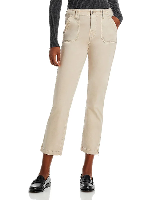 wrinkle-resistant pants for women -Jolie Womens High Rise Cargo Straight Leg Jeans