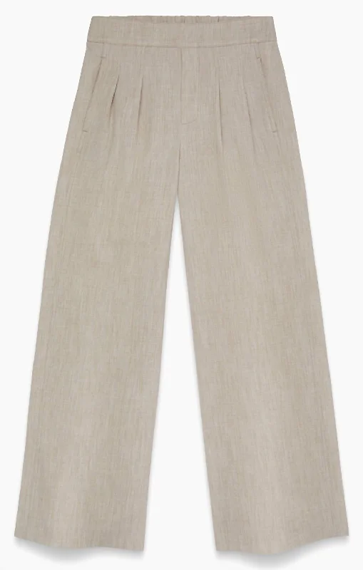 breathable trousers for women -31' Bi-Stretch Twill Wide Leg Pant In Biscotti Heather